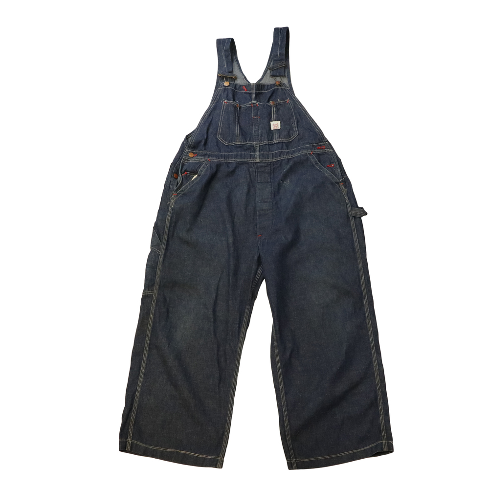 Vintage 50s Rail Chief Dark Wash Denim Overalls RARE INDIGO